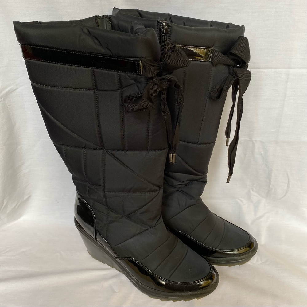 Cougar Black Tall Wedge Boots 10